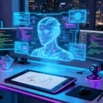 AI workplace showing advanced artificial intelligence tools and interfaces