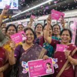 Delhi women celebrating metro dreams becoming reality with Saheli smart cards
