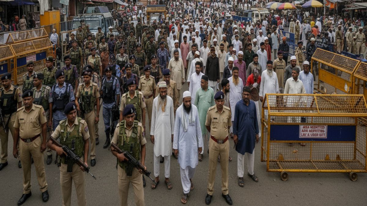 Heavy security deployment in Bareilly during Friday prayers amid religious tensions