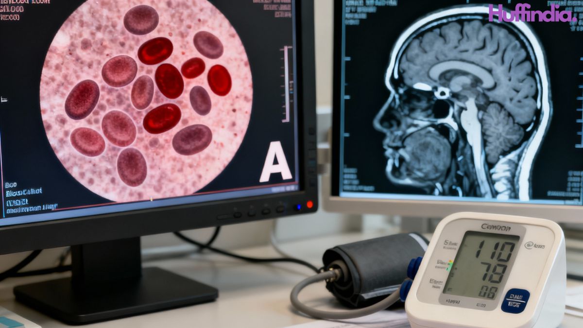Medical visualization showing blood type and stroke risk connection