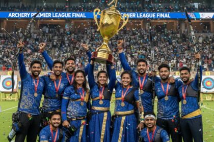 Rajputana Royals celebrate winning the inaugural Archery Premier League India
