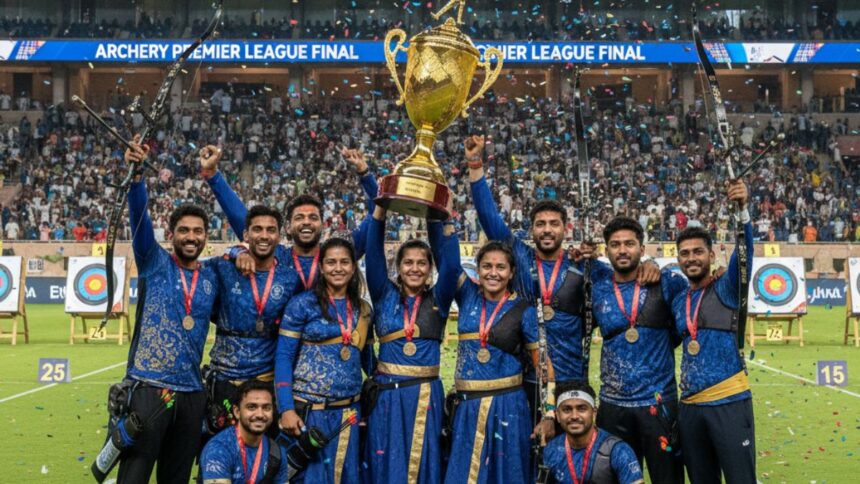 Rajputana Royals celebrate winning the inaugural Archery Premier League India