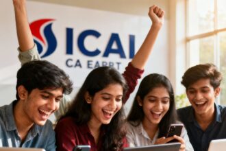 Students eagerly checking their ICAI CA Final exam results online