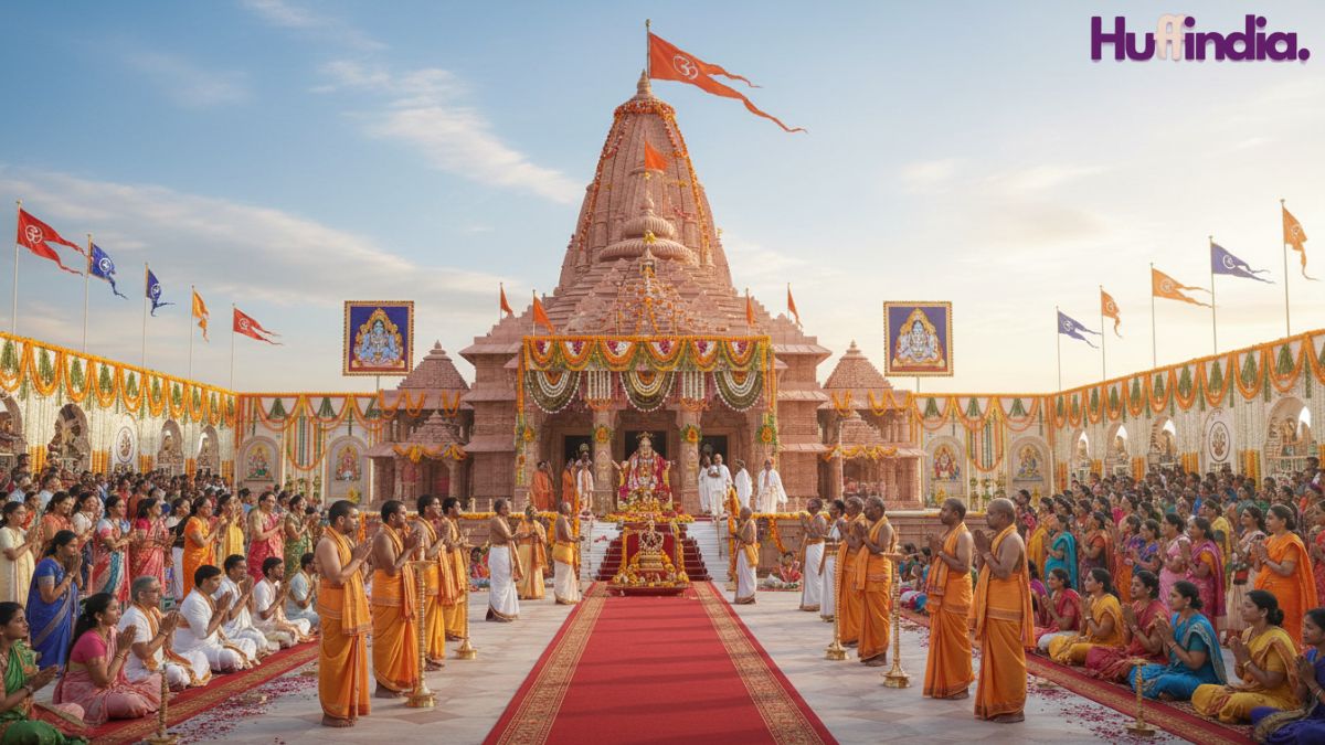Ayodhya Prepares for PM Modi’s Monumental Flag-Hoisting Ceremony; A Reverent Assembly of 6,000 Awaits Ram Mandir ceremony news