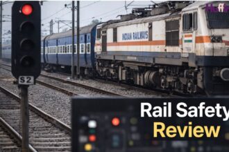 Indian Railways train at a signal