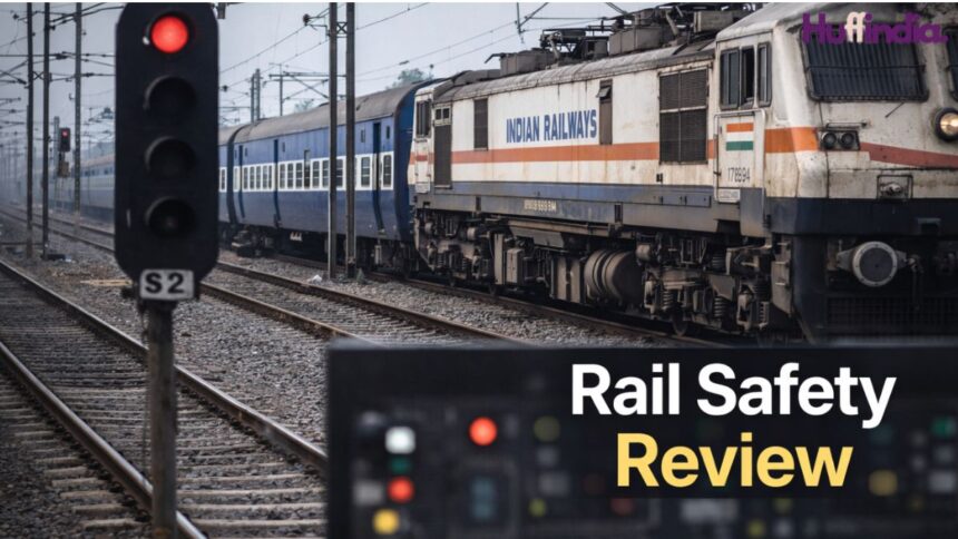 Indian Railways train at a signal