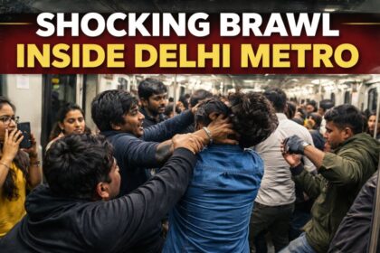 WWE-style fight inside Delhi Metro