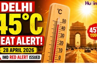 Delhi heatwave temperature today 28 April 2026