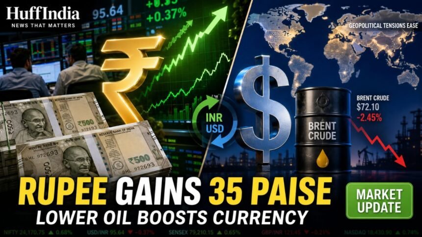Rupee gains against US dollar