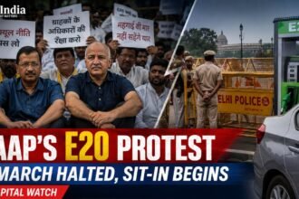 AAP protest against E20 petrol policy